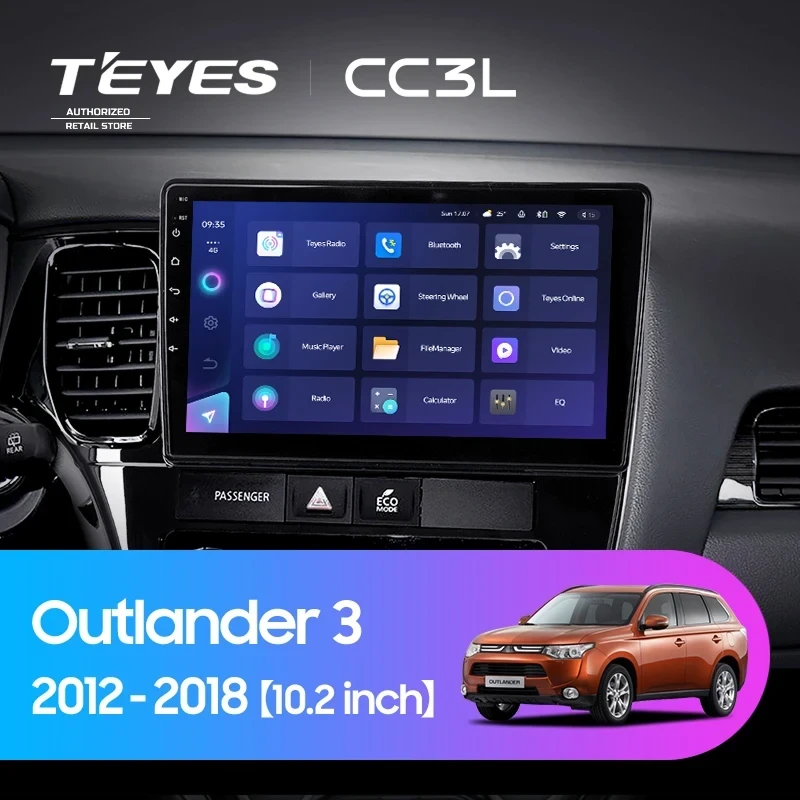Штатная магнитола Teyes CC3L 4/32 Mitsubishi Outlander 3 (2012-2018) Тип-A