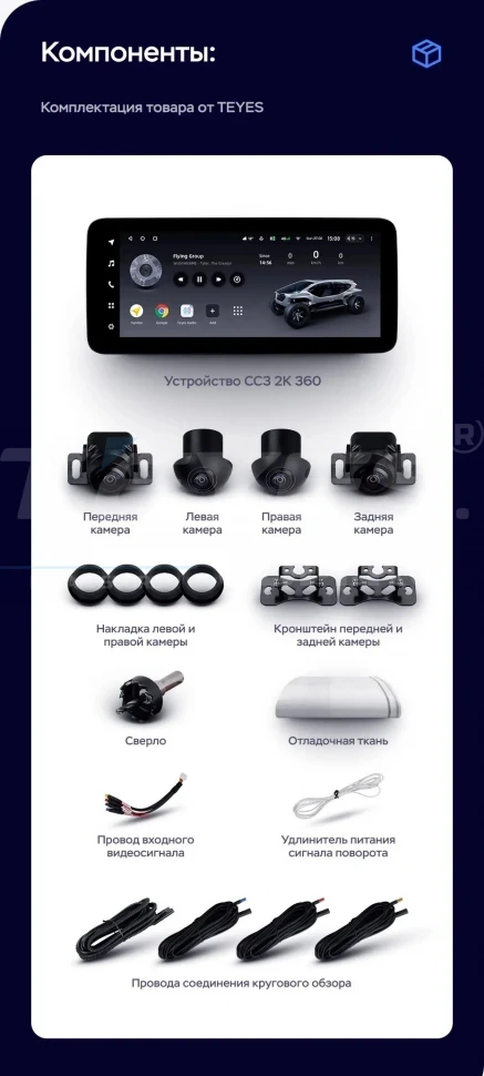 Штатная магнитола Teyes LUX ONE 360 6/128 Toyota Land Cruiser Prado 150 (2018-2020)