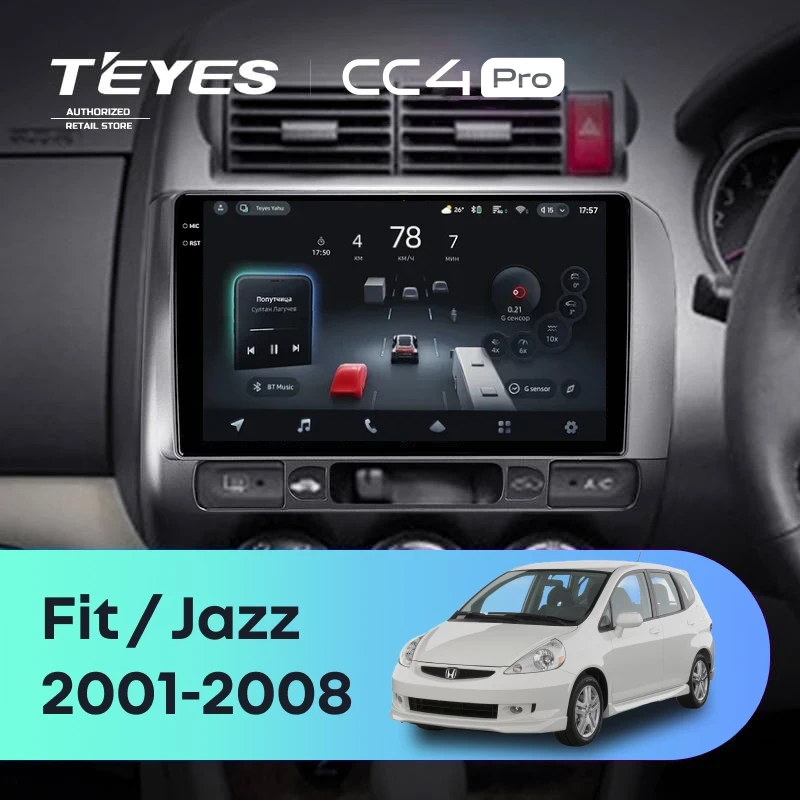 Штатная магнитола Teyes CC4 Pro 8/128 Honda Fit GD (2001-2008) Правый руль