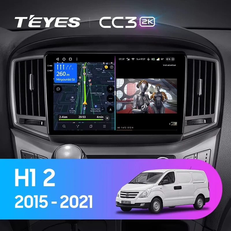 Штатная магнитола Teyes CC3 2K 4/64 Hyundai H1 2 (2015-2021) F2