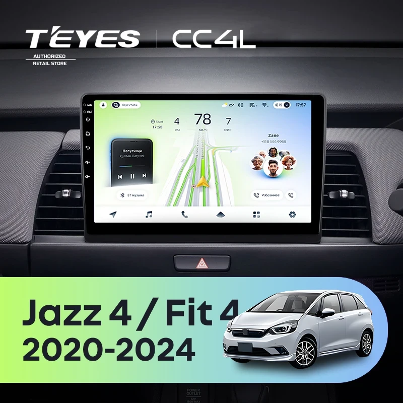 Штатная магнитола Teyes CC4L 4/64 Honda Fit 4 (2020-2024) Тип-A Правый руль