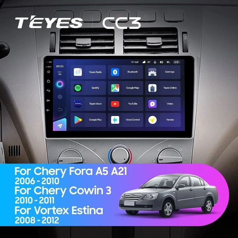 Штатная магнитола Teyes CC3 4/32 Chery Fora A5 A21 (2006-2010)