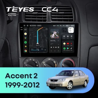 Штатная магнитола Teyes CC4 6/64 Hyundai Accent II LC2 (1999-2012) F1