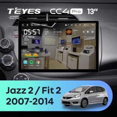 Штатная магнитола Teyes CC4 Pro 12/256 Honda Jazz 2 (2007-2014) (13")