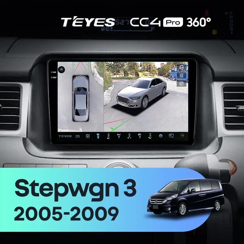 Штатная магнитола Teyes CC4 Pro 360 8/128 Honda Stepwgn 3 (2005-2009) Правый руль