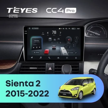 Штатная магнитола Teyes CC4 Pro 8/128 Toyota Sienta 2 XP170 (2015-2022) Правый руль