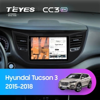 Штатная магнитола Teyes CC3 2K 4/32 Hyundai Tucson 3 (2015-2018) Тип-B (черная)