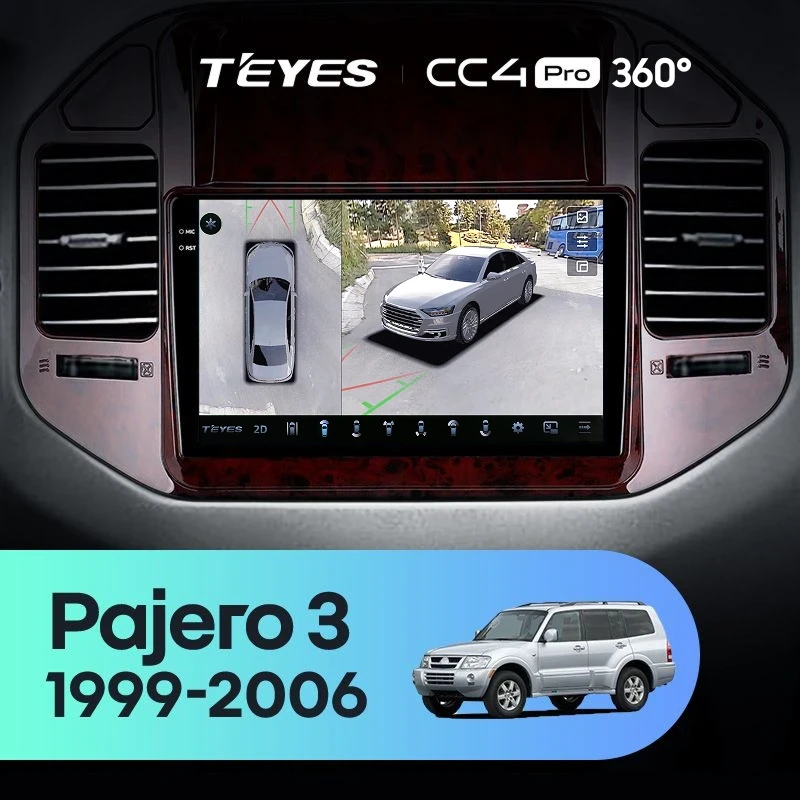Штатная магнитола Teyes CC4 Pro 360 8/128 Mitsubishi Pajero 3 V70 V60 (1999-2006)