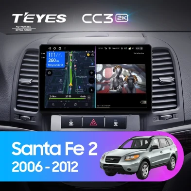 Штатная магнитола Teyes CC3 2K 4/64 Hyundai Santa Fe 2 (2006-2012)