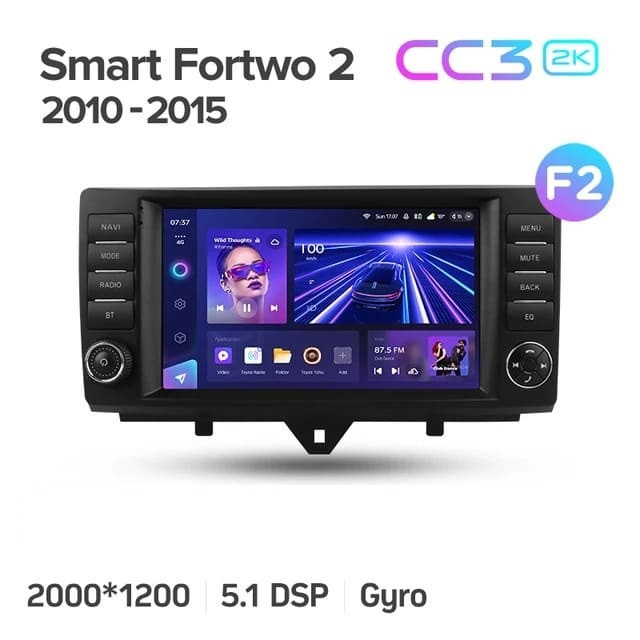 Штатная магнитола Teyes CC3 2K 6/128 Mercedes-Benz Smart Fortwo 2 (2010-2015) F2