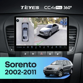 Штатная магнитола Teyes CC4 Pro 360 8/128 Kia Sorento BL (2002-2011) (13")