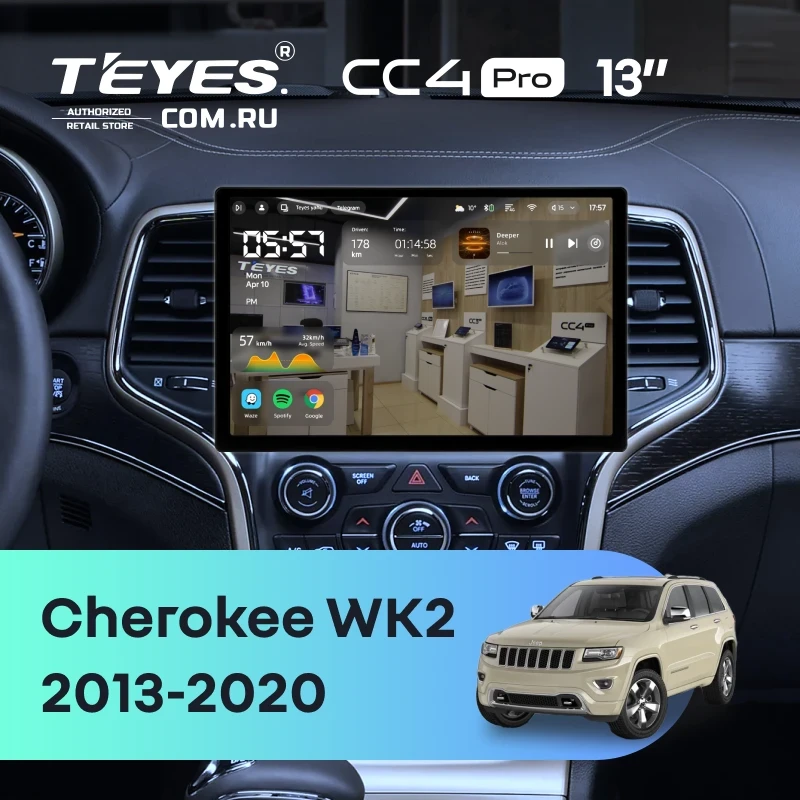 Штатная магнитола Teyes CC4 Pro 12/256 Jeep Grand Cherokee WK2 (2013-2020) F3 (13")