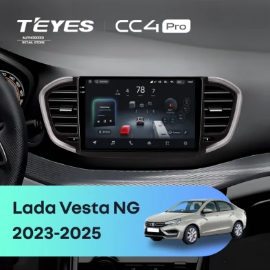 Штатная магнитола Teyes CC4 Pro 8/128 Lada Vesta NG (2023-2026) Тип-A (черно-серая)