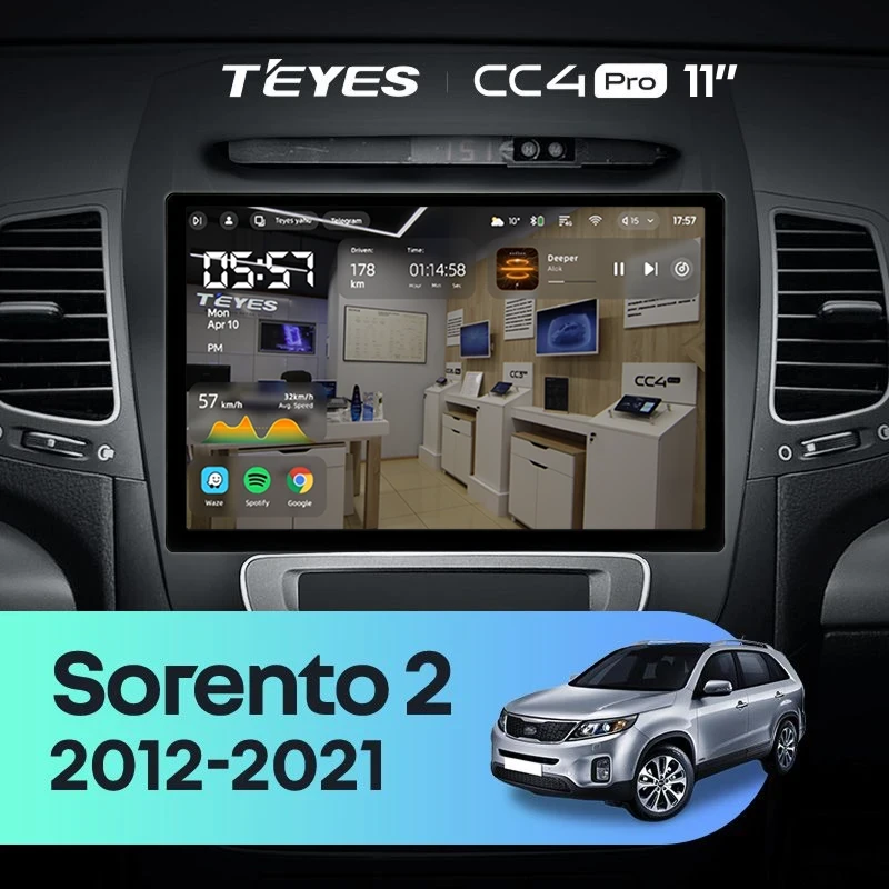 Штатная магнитола Teyes CC4 Pro 8/128 Kia Sorento 2 II XM (2012-2021) F3 (11")