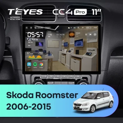 Штатная магнитола Teyes CC4 Pro 8/128 Skoda Roomster (2006-2015) (11")
