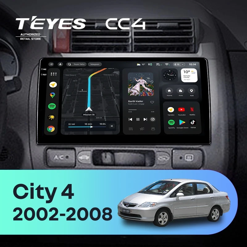 Штатная магнитола Teyes CC4 8/128 Honda City 4 (2002-2008)