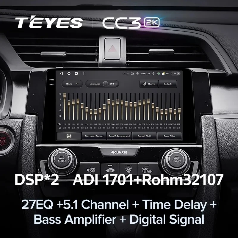 Штатная магнитола Teyes CC3 2K 4/32 Honda Civic 10 FC FK (2015-2020)