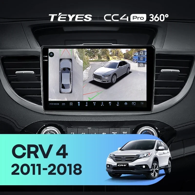Штатная магнитола Teyes CC4 Pro 360 8/128 Honda CR-V 4 RM RE (2011-2018) 9" Тип-C