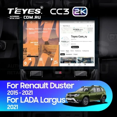 Штатная магнитола Teyes CC3 2K 4/64 Renault Duster (2015-2021) F1 (13")
