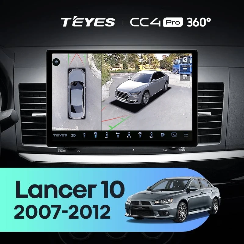 Штатная магнитола Teyes CC4 Pro 360 8/128 Mitsubishi Lancer 10 CY (2007-2012) Тип-A (11")