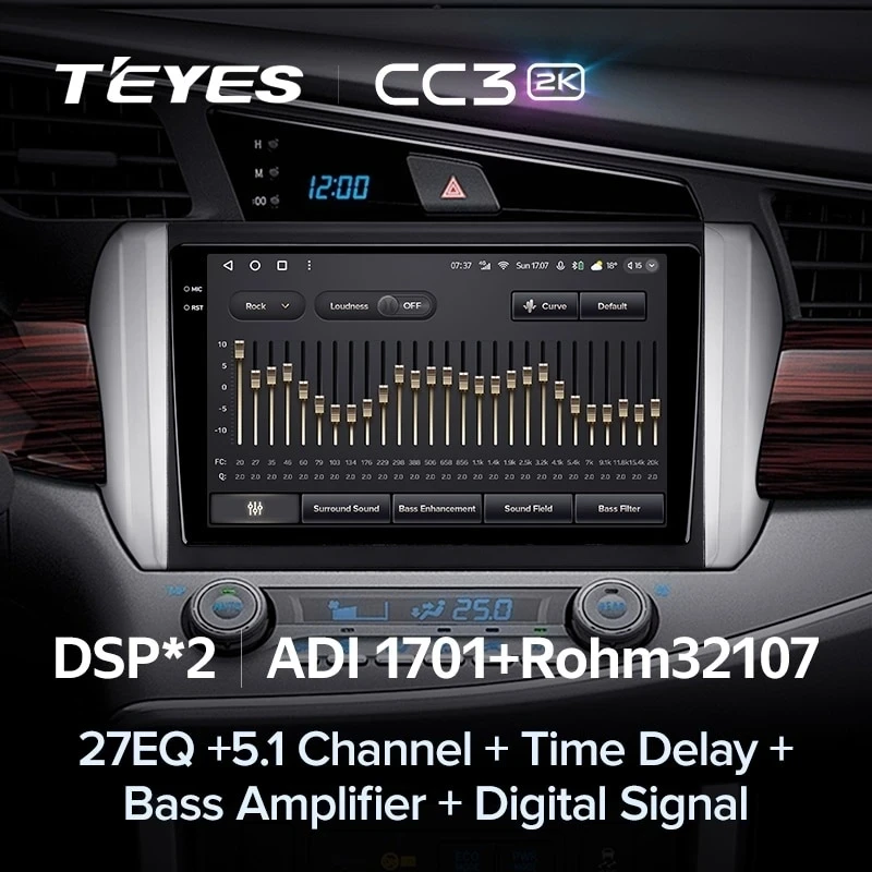 Штатная магнитола Teyes CC3 2K 4/32 Toyota Innova 2 (2015-2022)