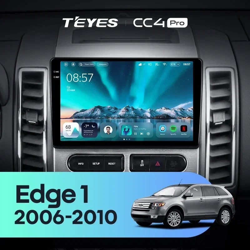 Штатная магнитола Teyes CC4 Pro 8/128 Ford Edge 1 U387 (2006-2010)