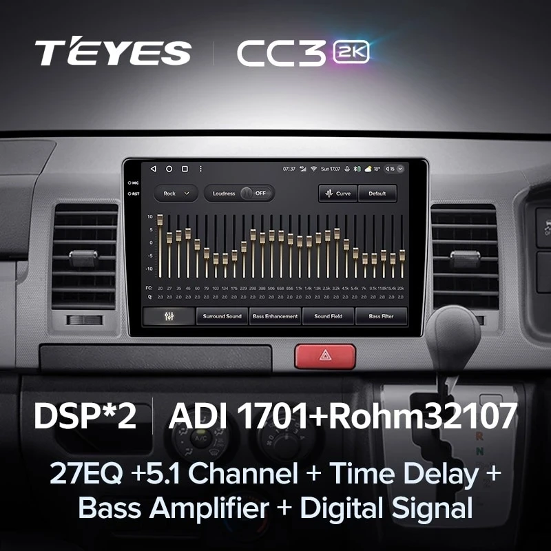 Штатная магнитола Teyes CC3 2K 4/64 Toyota Hiace H200 (2010-2018) Правый руль