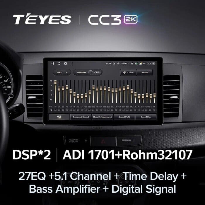 Штатная магнитола Teyes CC3 2K 4/64 Mitsubishi Lancer 10 CY (2007-2012) Тип-A (13")