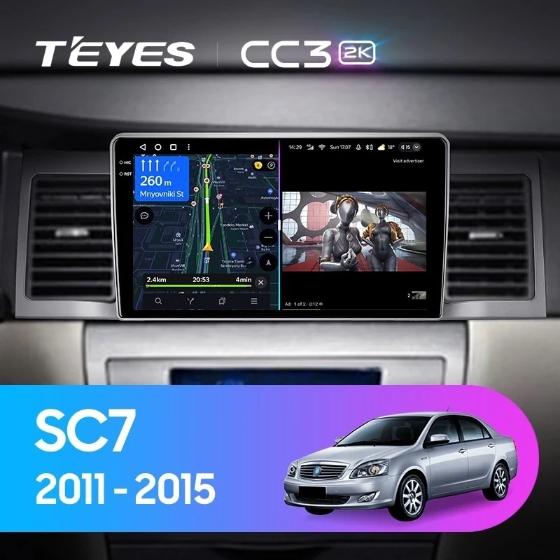 Штатная магнитола Teyes CC3 2K 4/64 Geely SC7 (2011-2015)