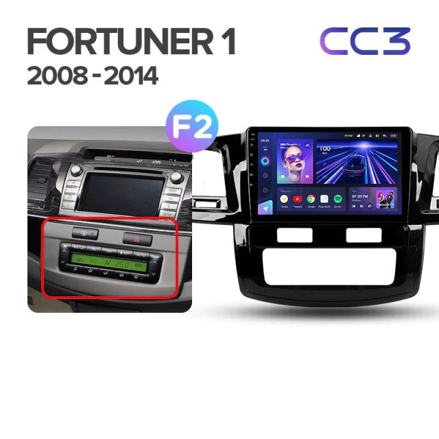 Штатная магнитола Teyes CC3 4/32 Toyota Fortuner (2005-2007) F2