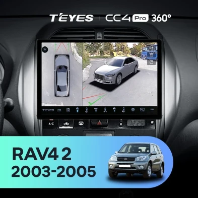 Штатная магнитола Teyes CC4 Pro 360 12/256 Toyota RAV4 2 CA20 CA20W XA20 (2003-2005) F4 (11")