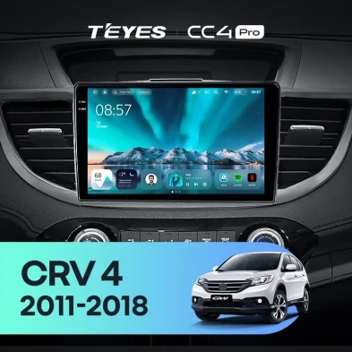 Штатная магнитола Teyes CC4 Pro 12/256 Honda CR-V 4 RM RE (2011-2018) 9" Тип-C