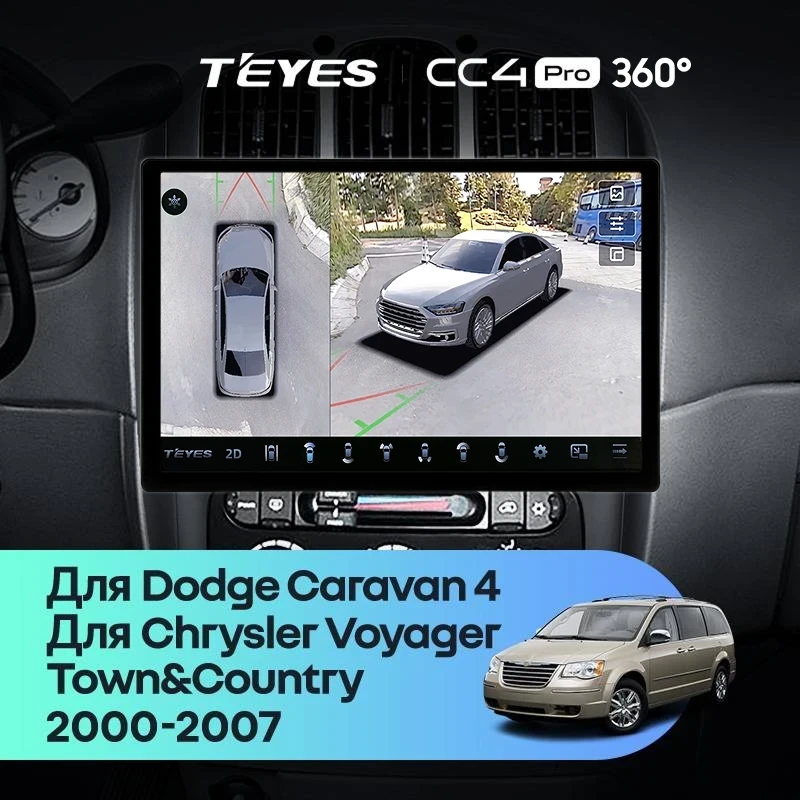 Штатная магнитола Teyes CC4 Pro 360 12/256 Dodge Caravan 4 (2000-2007) Тип-B (13")