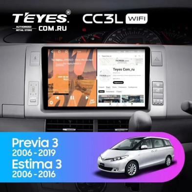 Штатная магнитола Teyes CC3L WiFi 2/32 Toyota Previa XR50 3 (2006-2019) Правый руль