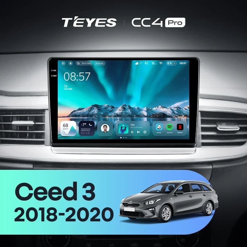 Штатная магнитола Teyes CC4 Pro 8/128 Kia Ceed 3 CD (2018-2020)