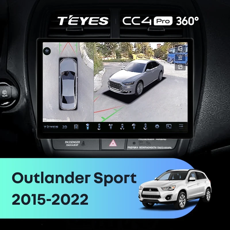 Штатная магнитола Teyes CC4 Pro 360 12/256 Mitsubishi Outlander Sport (2015-2026) Тип-A (13")