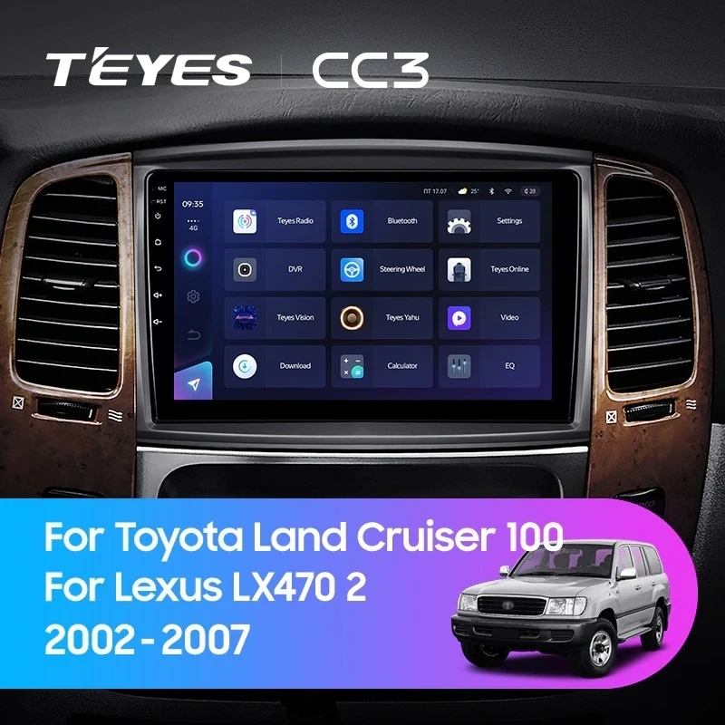 Штатная магнитола Teyes CC3 4/32 Toyota Land Cruiser LC 100 (2002-2007) Тип-C