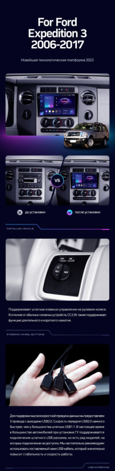 Штатная магнитола Teyes CC3L 4/32 Ford Expedition 3 U3242 U3542 U324 U354 (2006-2017)