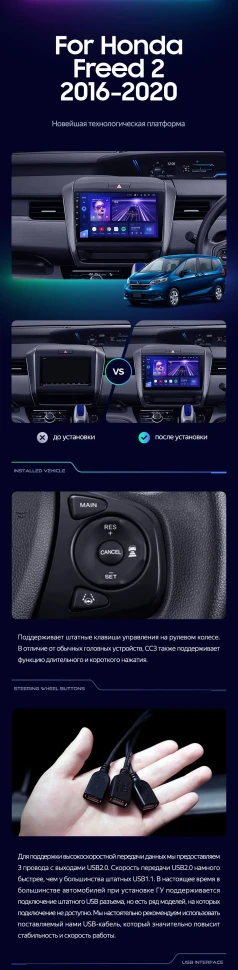 Штатная магнитола Teyes CC3 2K 4/32 Honda Freed 2 (2016-2020)