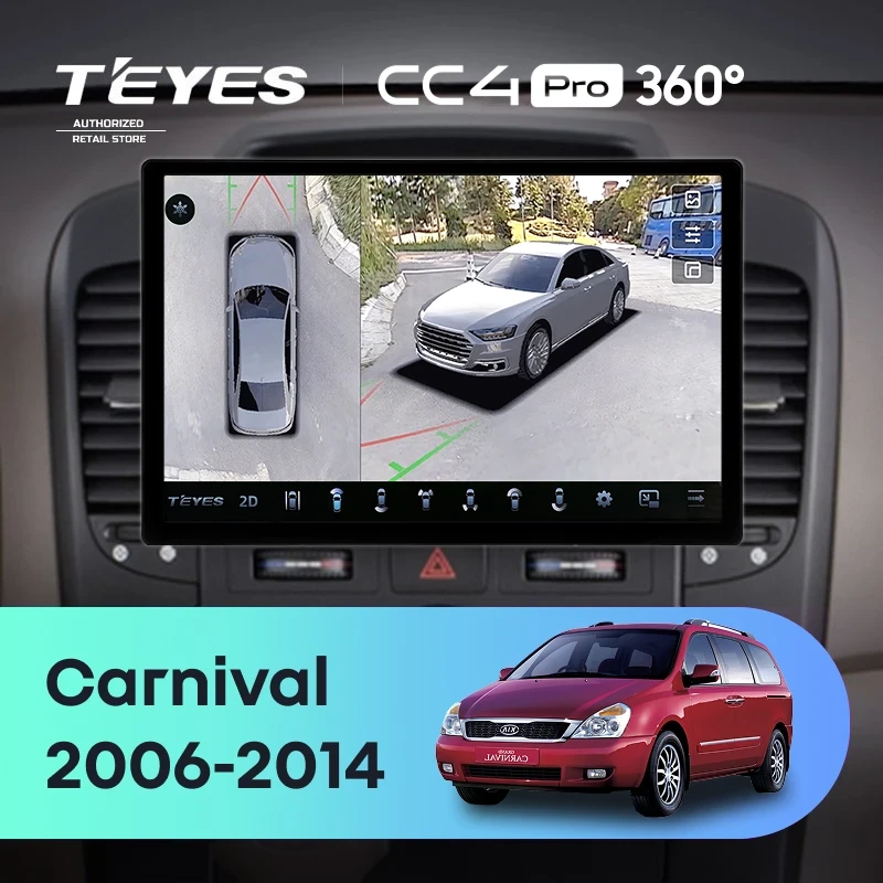 Штатная магнитола Teyes CC4 Pro 360 12/256 Kia Carnival VQ (2006-2014) (13")