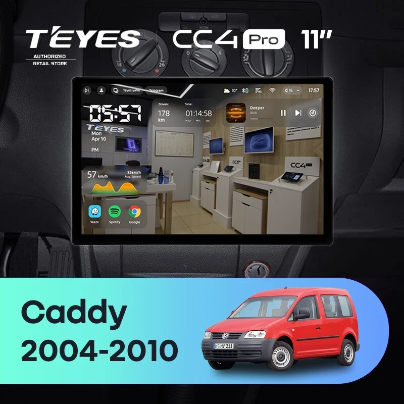 Штатная магнитола Teyes CC4 Pro 12/256 Volkswagen Caddy 2K (2004-2010) (11")