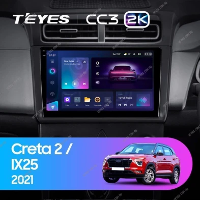 Штатная магнитола Teyes CC3 2K 360 6/128 Hyundai Creta 2 (2021-2022) (матовая) F1