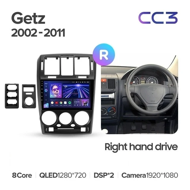 Штатная магнитола Teyes CC3 4/32 Hyundai Getz (2002-2011) Правый руль