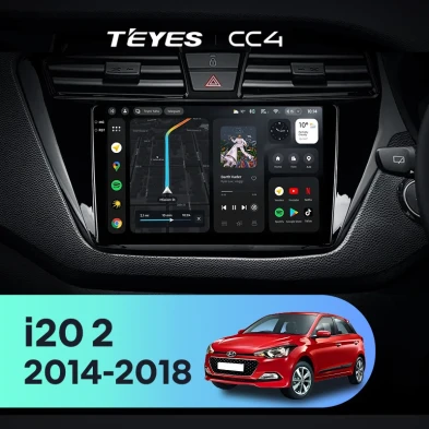Штатная магнитола Teyes CC4 6/64 Hyundai i20 2 GB (2014-2018) Правый руль